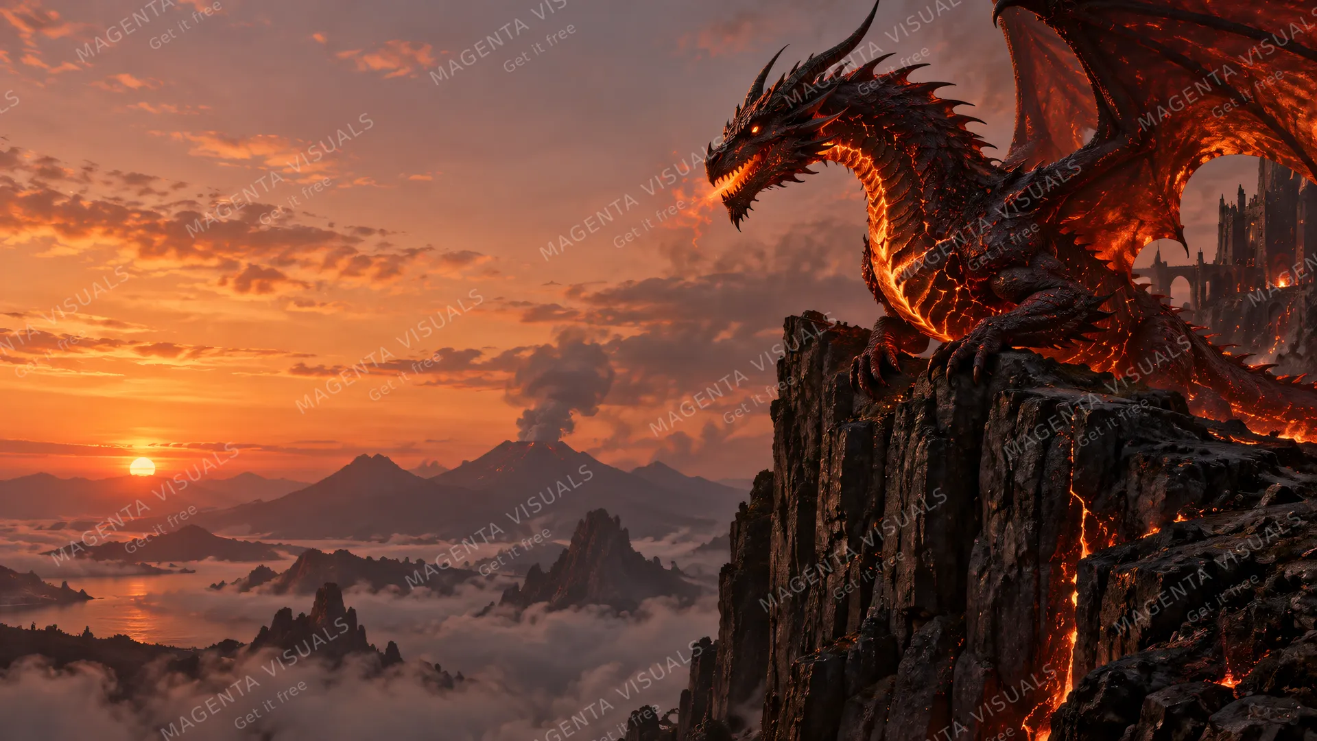 4K wallpaper of A photoreal fantasy landscape desktop wallpaper in 16:9 widescreen aspect ratio.