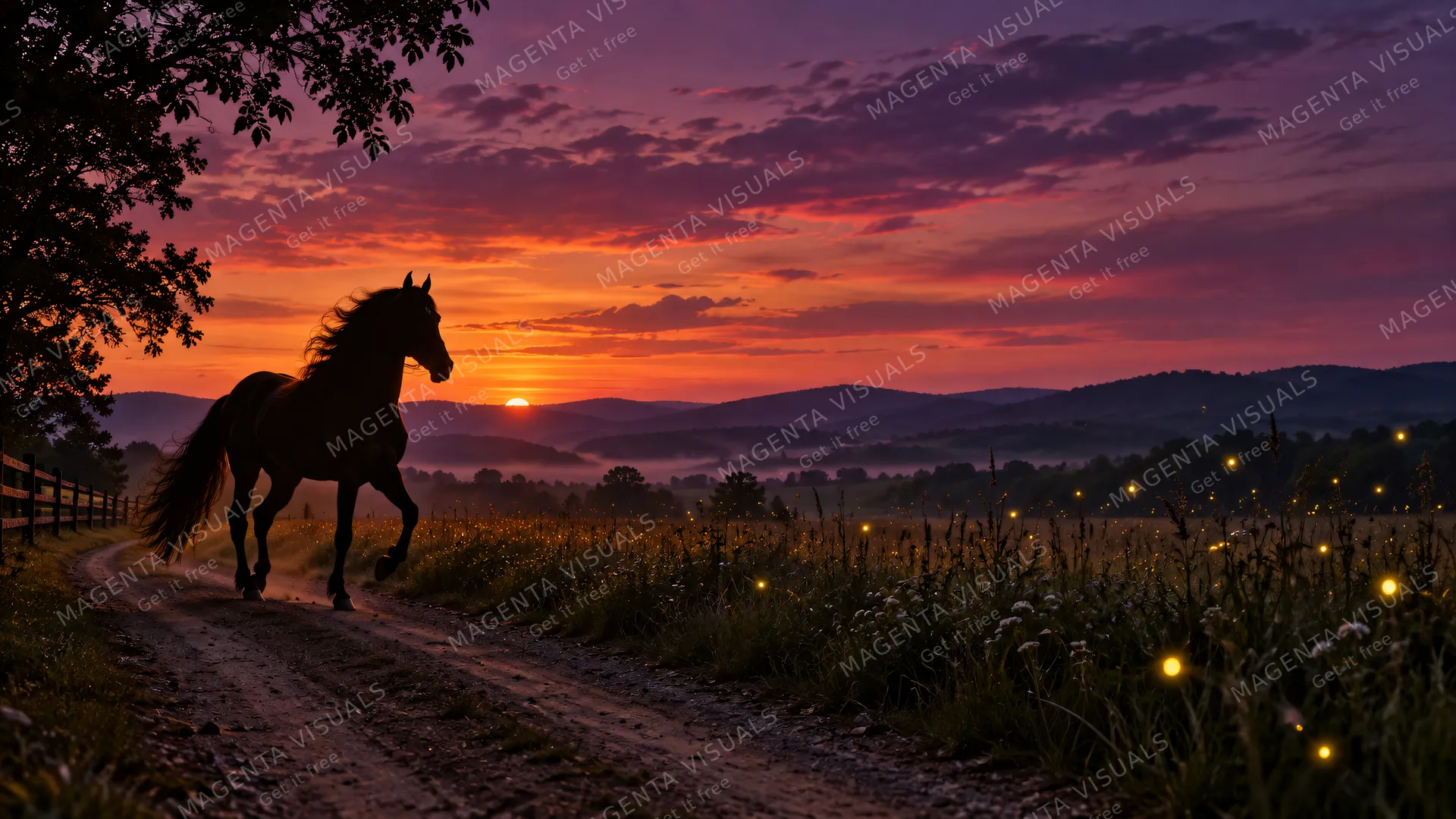 4K 16:9 widescreen desktop wallpaper capturing a quiet still evening with a majestic Tennessee Walking Horse.