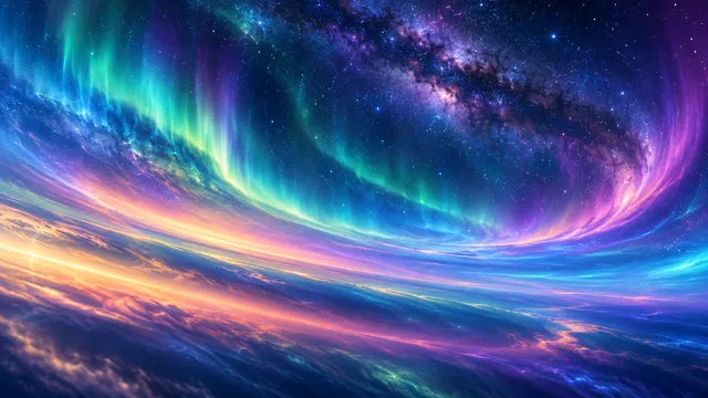 4K 16:9 widescreen desktop wallpaper featuring a full-bleed pattern of atmospheric airglow and a vivid gradient texture.
