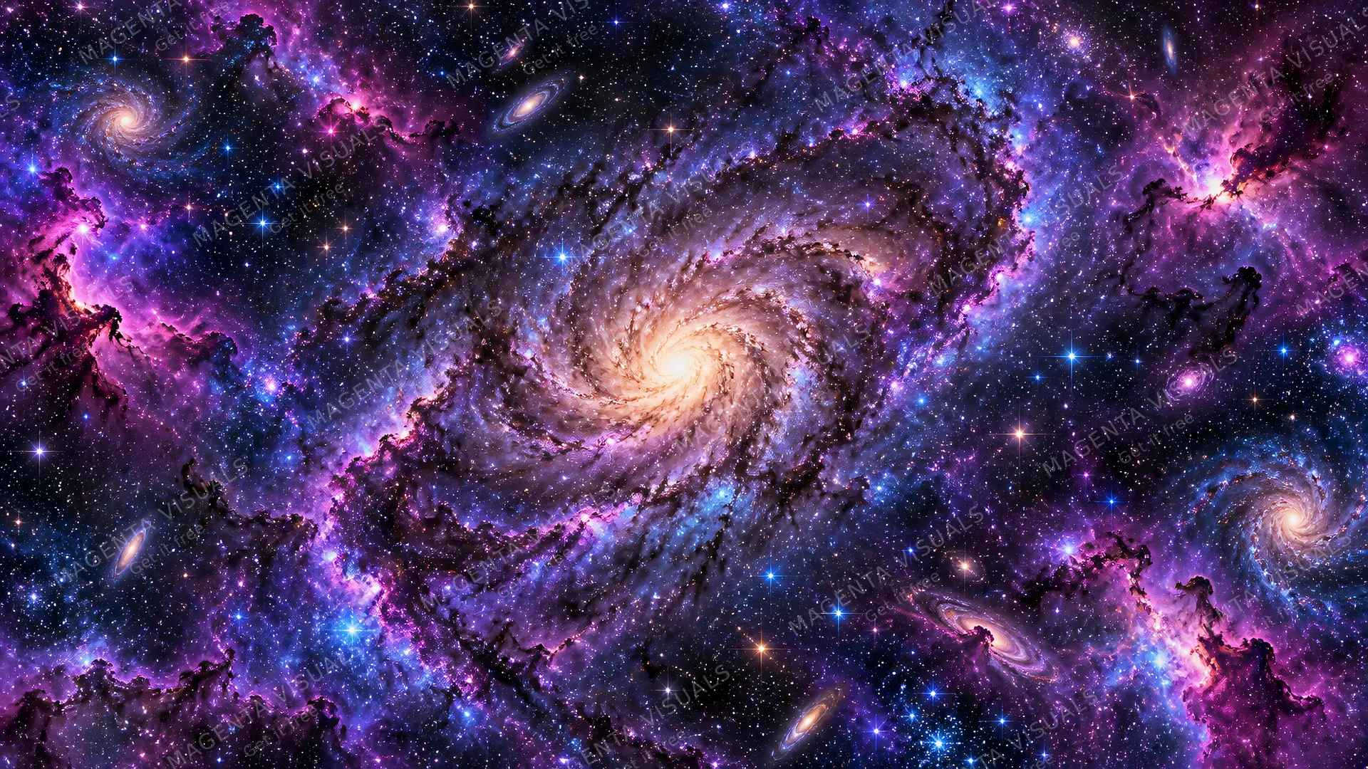 4K 16:9 widescreen desktop wallpaper, full-bleed pattern of a mesmerizing galaxy, swirling galactic dust and dense star-clouds filling the entire frame, a rich celestial texture feat…