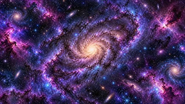 4K 16:9 widescreen desktop wallpaper, full-bleed pattern of a mesmerizing galaxy, swirling galactic dust and dense star-clouds filling the entire frame, a rich celestial texture feat…
