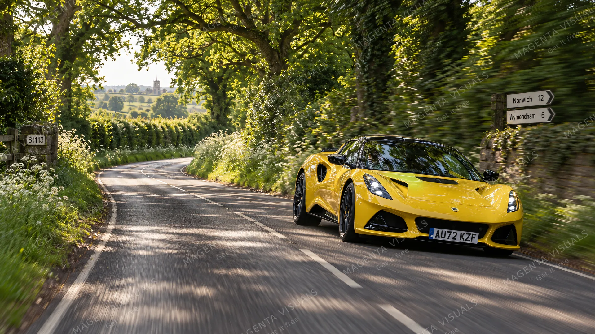 4K wallpaper of A 16:9 widescreen desktop wallpaper featuring an empty country lane vanishing through lush green hedgerows and dappled afternoon sunlight filling the calm left half as negative sp…