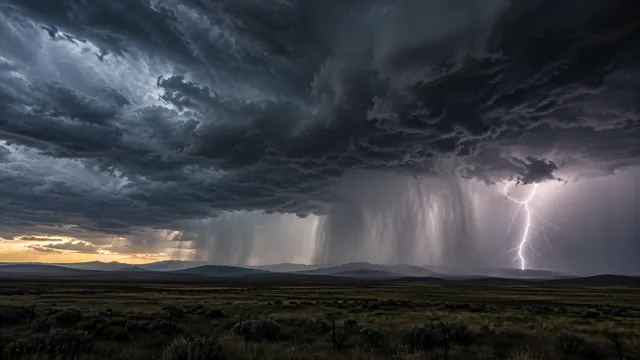 4K A dramatic storm landscape as a 16:9 widescreen desktop wallpaper, featuring a full-bleed photoreal photograph of that sky moment.