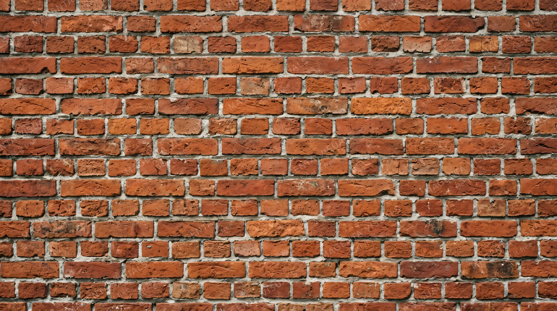 4K 16:9 widescreen background, desktop wallpaper or UI backdrop featuring a full-bleed weathered red brick wall pattern.