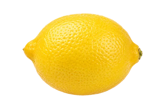 4K transparent cutout of product photography of a single whole bright yellow lemon with dimpled skin texture, isolated object, entire subject visible, centered in frame, pure white background, seamless wh…