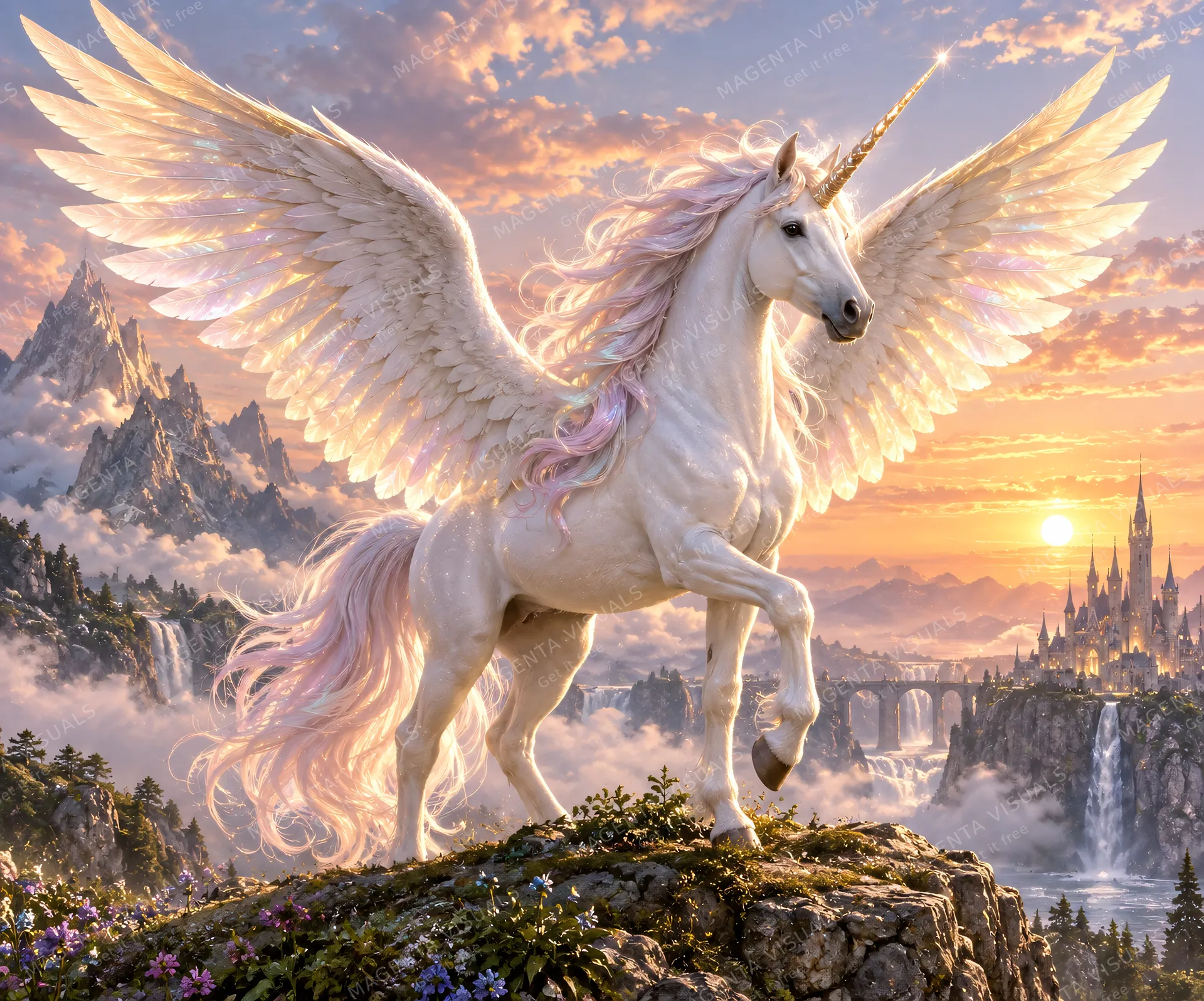 4K winged unicorn from the unicorns collection