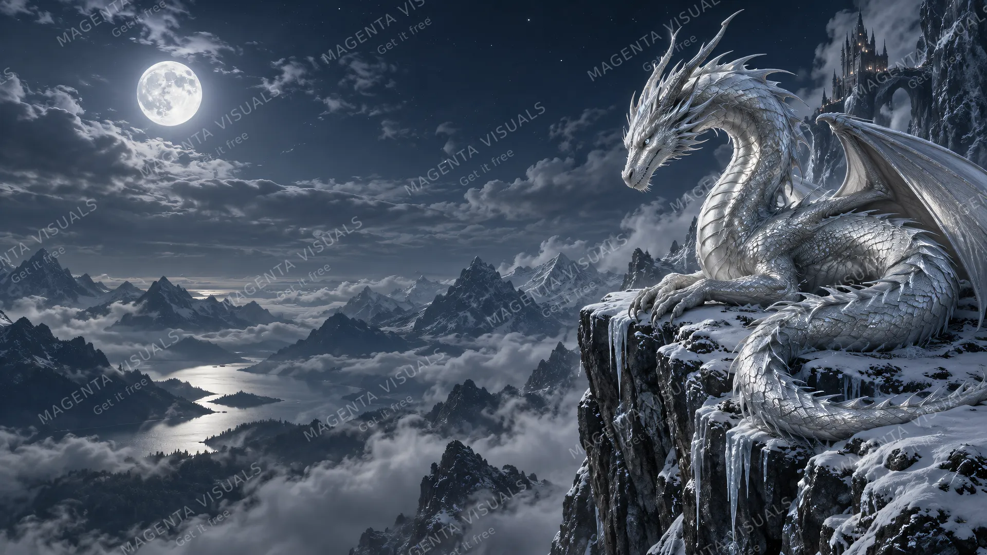 4K A breathtaking photoreal fantasy landscape desktop wallpaper in 16:9 widescreen aspect ratio.